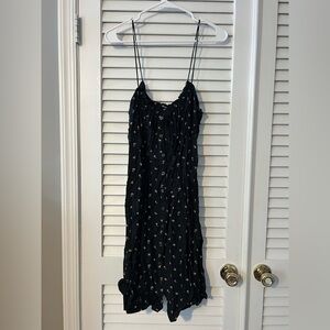 Madewell Size 6 Black Floral Dress